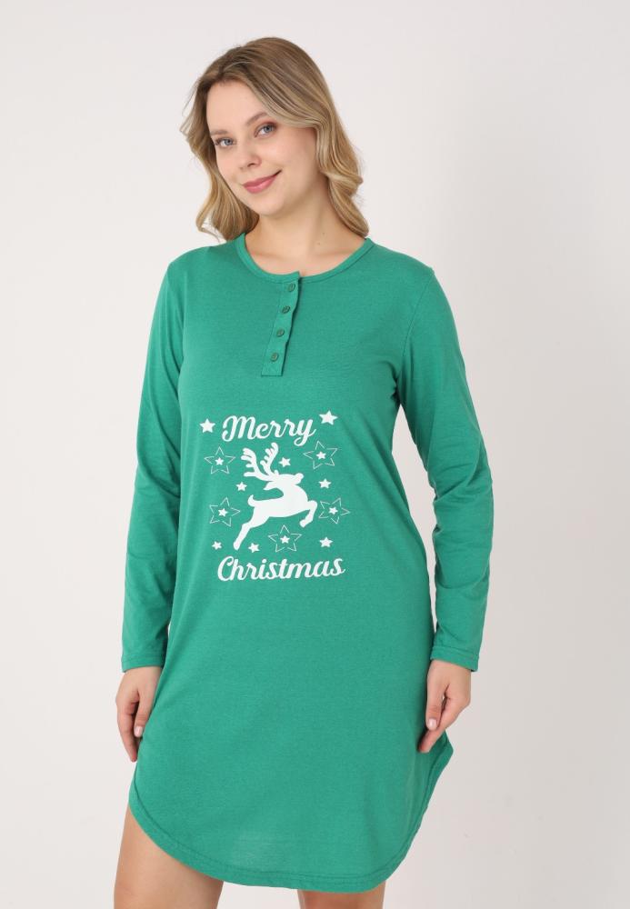 Camasa de noapte Craciun,Imprimeu Ren,En-gros